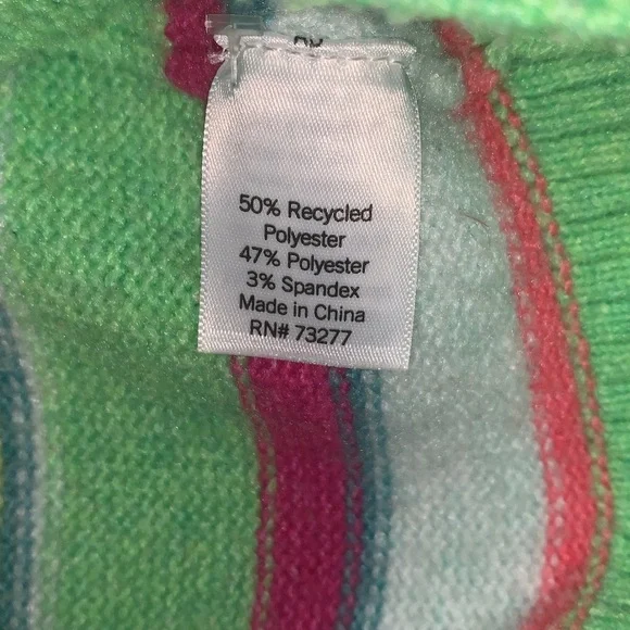 Crayola Colorful Striped Women’s Knit Fuzzy Oversized Crewneck Sweater Size M - Picture 5 of 6